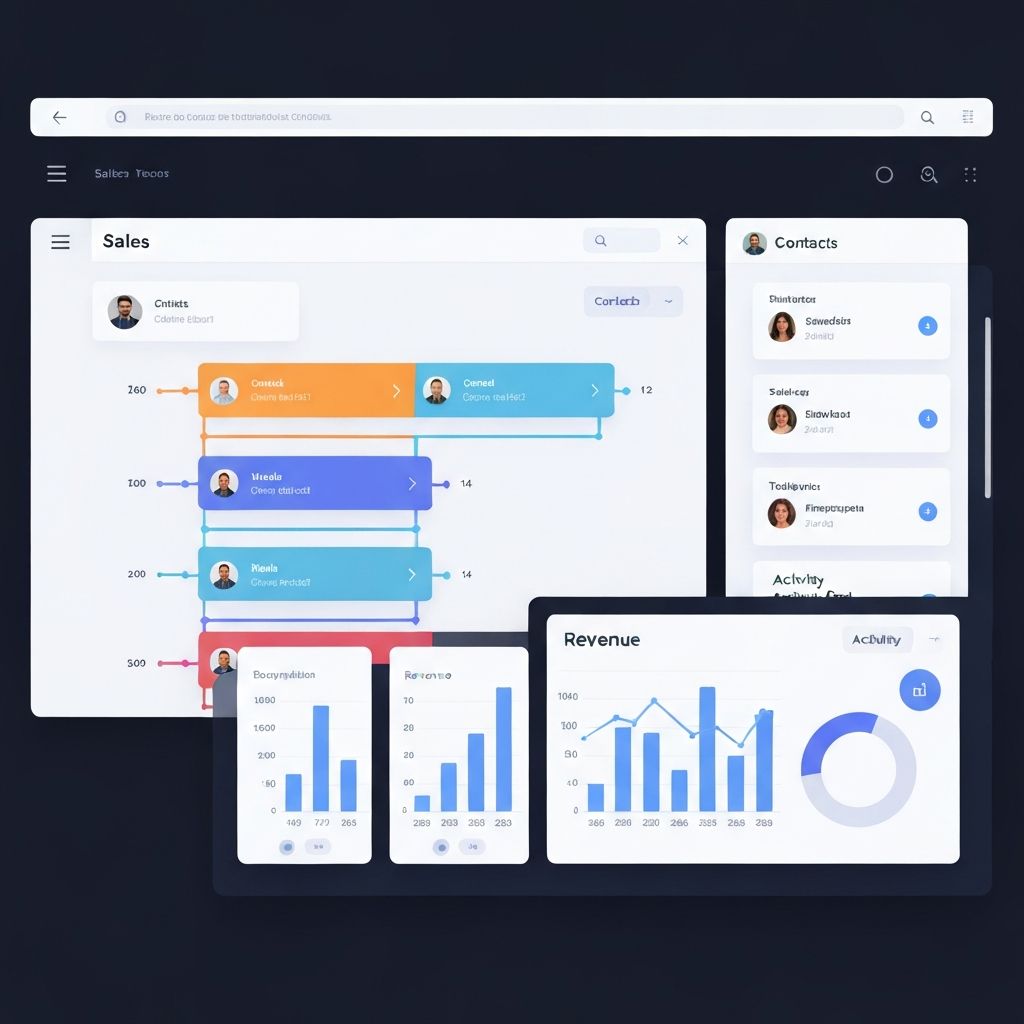 Azeo CRM dashboard showing contacts, pipeline and analytics